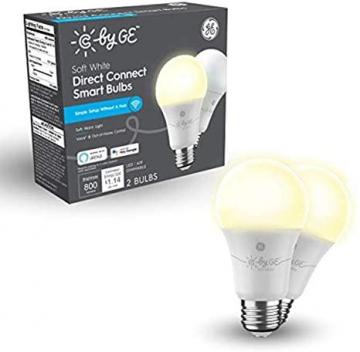 GE A19 Smart LED Light Bulb, 60W Replacement, Bluetooth/Wi-Fi Enabled, Soft White