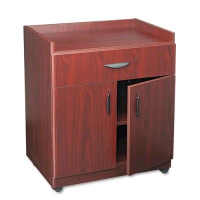 Safco Mobile Laminate Machine Stand w/Pullout Drawer, 30w x 20.5d x 36.25h, Mahogany