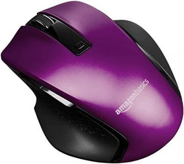 Amazon Basics Compact Ergonomic Wireless PC Mouse with Fast Scrolling – Purple