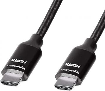 Amazon Basics High-Speed Braided HDMI Cable, Black - 1.83 m