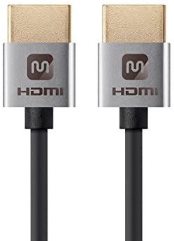 Monoprice HDMI High Speed Cable - 1 Feet – Silver - Ultra Slim Series
