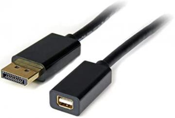 StarTech 3 ft DisplayPort to Mini DisplayPort 1.2 Video Cable Adapter M/F, Black
