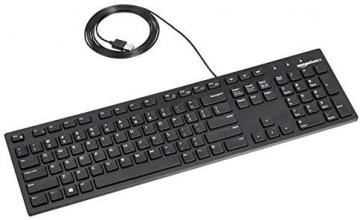 Amazon Basics Matte Black Wired Keyboard -US Layout (QWERTY)