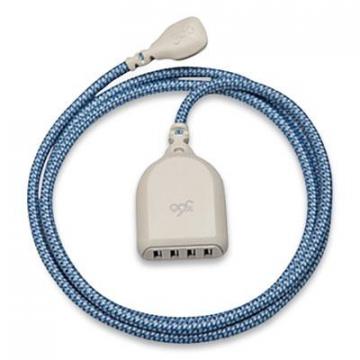 360 Electrical Harmony Collection Braided USB Extension Charging Cable, 6 ft, Summer Twilight