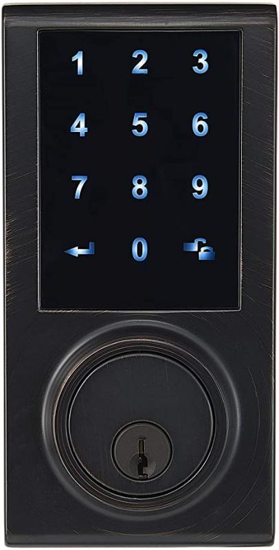 Amazon Basics Grade 3 Electronic Touchscreen Deadbolt Door Lock - Oil Rubbed Bronze