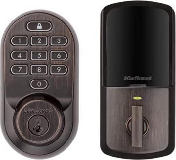 Kwikset Halo Wi-Fi Smart Lock Keyless Entry Electronic Keypad Deadbolt, Venetian Bronze