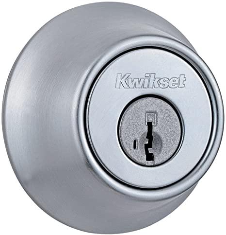 Kwikset 660 Single Cylinder Deadbolt featuring SmartKey Security in Satin Chrome