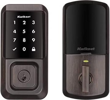 Kwikset Halo Wi-Fi Smart Lock Keyless Entry Electronic Touchscreen Deadbolt, Venetian Bronze