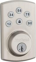 Kwikset Powerbolt 2 Door Lock Single Cylinder Electronic Keyless Entry Deadbolt in Satin Nickel
