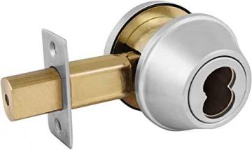 Master Lock DSCICDD32D Heavy Duty Double Cylinder Commercial Grade 2 SFIC Deadbolt, Brushed Chrome