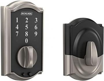 Schlage BE375 CAM 619 Touch Camelot Deadbolt Electronic Keyless Entry Lock, Pack of 1, Satin Nickel