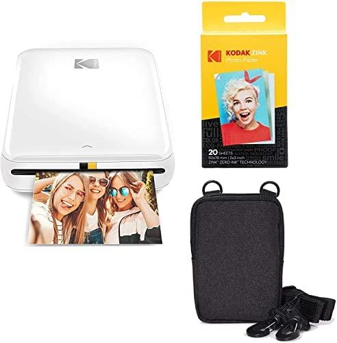 Kodak Step Wireless Mobile Photo Mini Printer (White) Go Bundle