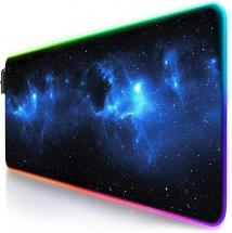 TITANWOLF - RGB Gaming Mouse Mat - 800x300mm - XXL Extended Large LED Mouse Pad – Stars