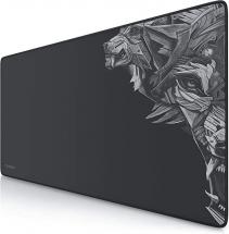 TITANWOLF - XXL Speed Gaming Mouse Pad - Mouse Mat Extra Large 900 x 400 x 4mm – Black with Wolf