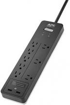APC Power Strip Surge Protector with USB Charging Ports, PH8U2, 8 Outlets Black