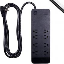 GE UltraPro 8-Outlet Surge Protector, 8 Ft Extension Cord, 2160 Joules, 4 Adapter Spaced Outlets
