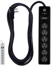 GE 6-Outlet Surge Protector, 10 Ft Extension Cord, Power Strip, 600 Joules