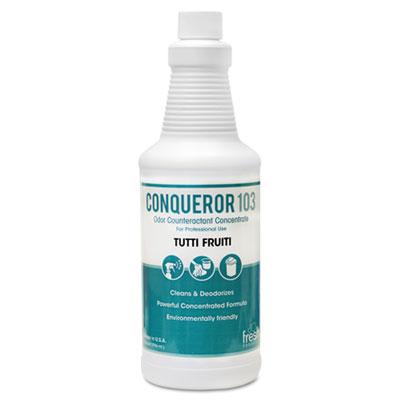 Fresh Products Conqueror 103 Odor Counteractant Concentrate, Tutti-Frutti, 32 oz Bottle, 12/Carton