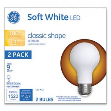 GE Classic LED Soft White Non-Dim A21, 13 W, 2/Pack