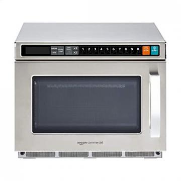 AmazonCommercial Microwave Oven with Membrane Control, Stainless Steel, 1800-Watts, 0.6 Cubic Feet