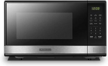 BLACK+DECKER EM031MB11 Digital Microwave Oven with Turntable Push-Button Door