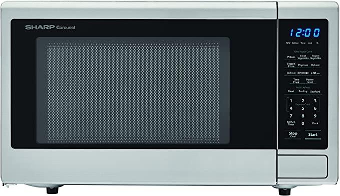 Sharp Carousel 1.1 Cu. Ft. 1000W Countertop Microwave Oven, Stainless Steel