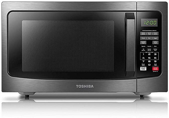Toshiba EM131A5C-BS Microwave Oven with Smart Sensor, Black Stainless Steel