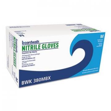 Boardwalk Disposable General-Purpose Nitrile Gloves, Medium, Blue, 100/Box (380MBX)