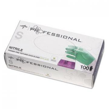 Medline Professional Nitrile Exam Gloves with Aloe, Small, Green, 100/Box (PRO31761)