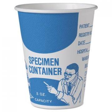 Dart Solo Paper Specimen Cups, 8 oz, Blue/White, 20/Carton (SC378)