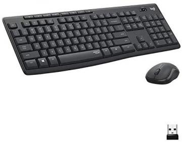 Logitech MK295 Wireless Mouse & Keyboard Combo with SilentTouch Technology, Graphite