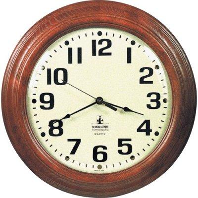 AbilityOne 6645014216904 SKILCRAFT Mahogany Wall Clock, 16" Overall Diameter, Mahogany Case