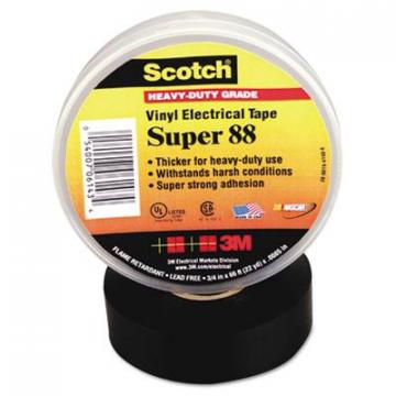 3M Scotch 88 Super Vinyl Electrical Tape, 0.75" x 66 ft, Black