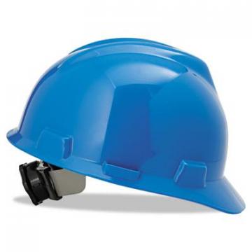 MSA V-Gard Hard Hats, Ratchet Suspension, Size 6 1/2 - 8, Blue