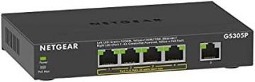 Netgear 5-Port Gigabit Ethernet Unmanaged PoE Switch (GS305P)