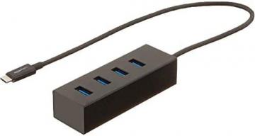 Amazon Basics USB 3.1 Type-C to 4 Port USB Adapter Hub - Black