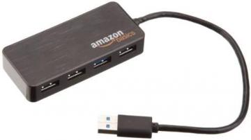 Amazon Basics 4 Port USB to USB 3.0 Hub with 5V/2.5A power adapter