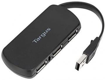 Targus 4-Port USB 2.0 Hub with Sleek and Travel Friendly, Black