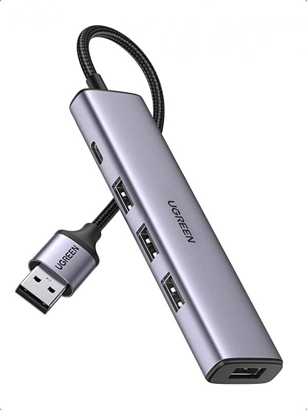UGREEN USB Hub 3.0 4 Ports Ultra Slim Fast Speed 5Gbps Aluminum USB Extender