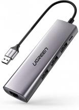 UGREEN USB 3.0 Hub with Ethernet Adapter, Aluminium USB 3.0 to Gigabit Ethernet Converter