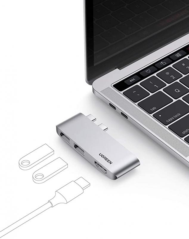 UGREEN USB C Hub Macbook Adapter 3-IN-1 with 2 USB 3.1 ports 10Gbps HDMI