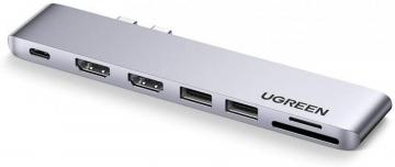 UGREEN Macbook Pro Adapter USB C Hub Dual 4K HDMI Multiport Adapter with 2 USB 3.0 Ports