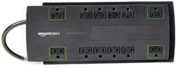 Amazon Basics 12-Outlet Power Strip Surge Protector | 4,320 Joule, 8-Foot Cord