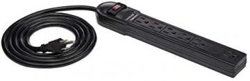 Amazon Basics 6-Outlet Surge Protector Power Strip, 6-Foot Long Cord, 790 Joule - Black