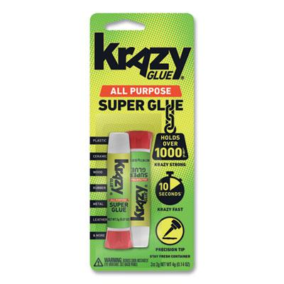 Krazy All Purpose Glue, 0.07 oz, Dries Clear, 2/Pack