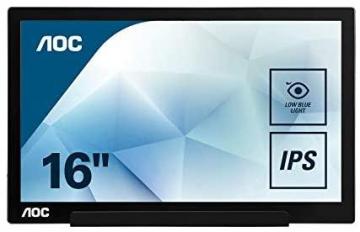 AOC I1601FWUX 15.6" USB-C Powered Portable Monitor, Full HD, IPS