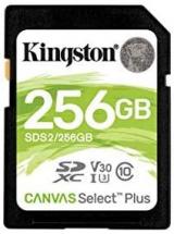 Kingston 256GB SDXC Canvas Select Plus 100MB/s Read Class 10 UHS-I U1 V30 Memory Card