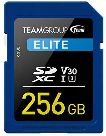 TEAMGROUP Elite 256GB UHS-I U3 V30 4K UHD SDXC Memory Card