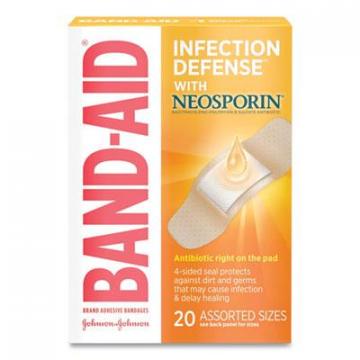 BAND-AID Antibiotic Adhesive Bandages, Assorted Sizes, 20/Box