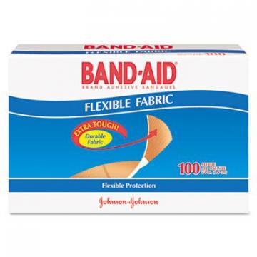 BAND-AID Flexible Fabric Premium Adhesive Bandages, 3/4" x 3", 100/Box